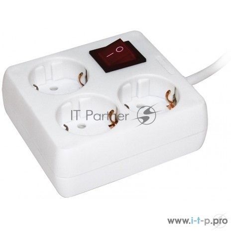 Удлинитель 3х3 м с заземл. 16А IP20 У-С03К с выкл. 2P+PE IEK WYP30-16-03-03-ZK-N