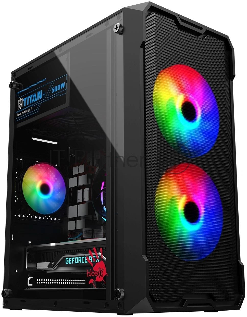 Корпус Bloody CC-129-BK, Mini-Tower, чёрный