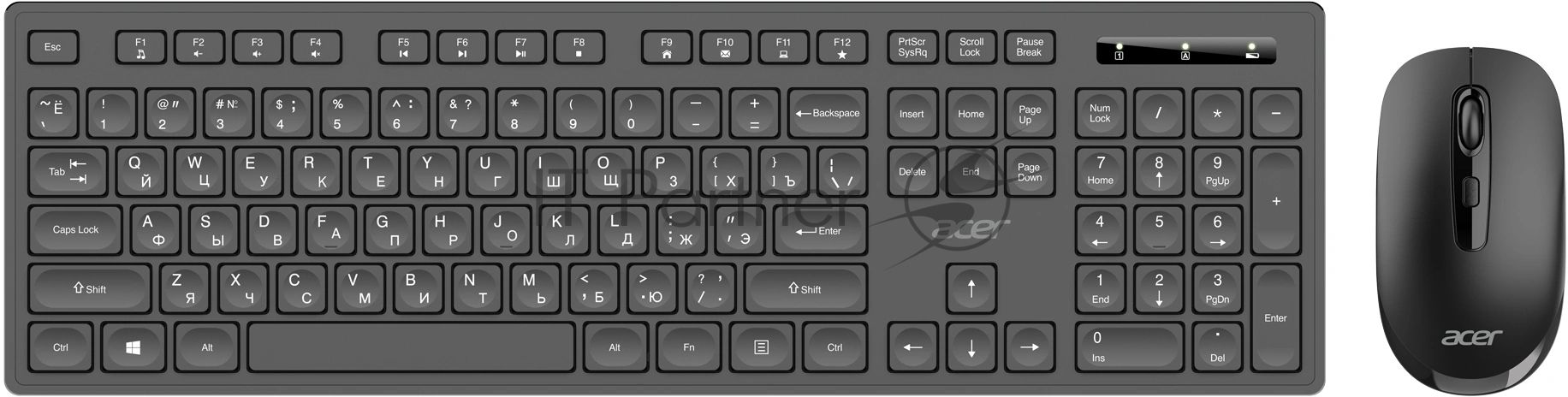 Клавиатура + мышь Acer OCC503 клав:черный мышь:черный USB беспроводная Multimedia (ZL.ACC11.00K)