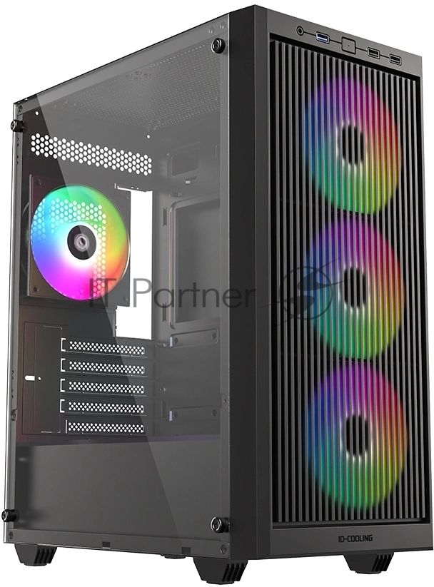 Корпус Case ID-Cooling WARE 300 ARGB Black mATX/win TG/ 4 fans/ Type C/ CPU 160mm/ GPU 320mm/ no PSU