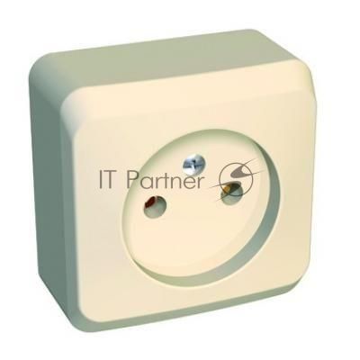 Розетка 1-м ОП Этюд 16А IP20 без заземл. крем. SchE PA16-001K
