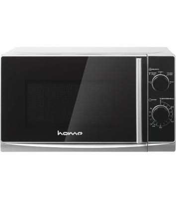 Микроволновая печь home HMM207ES черный/серебристый, 20 л, 700 Вт, переключатели - поворотный механизм