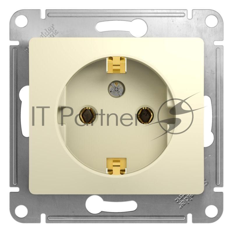 Механизм розетки 1-м СП Glossa 16А с заземл. беж. SchE GSL000243