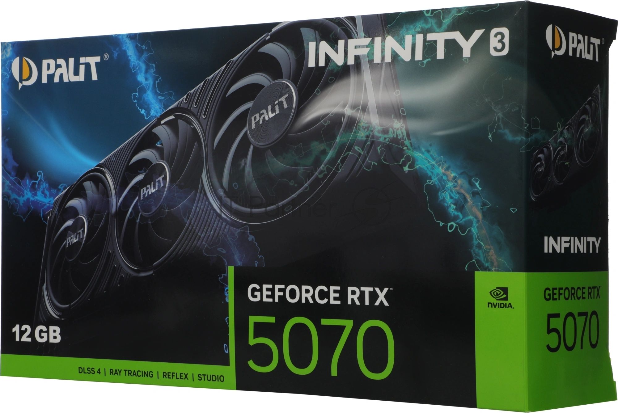 Видеокарта Palit GeForce RTX 5070 INFINITY 3, 12 GB GDDR7, 192 bit, 3xDisplayPort, HDMI, GPU 2325 MHz