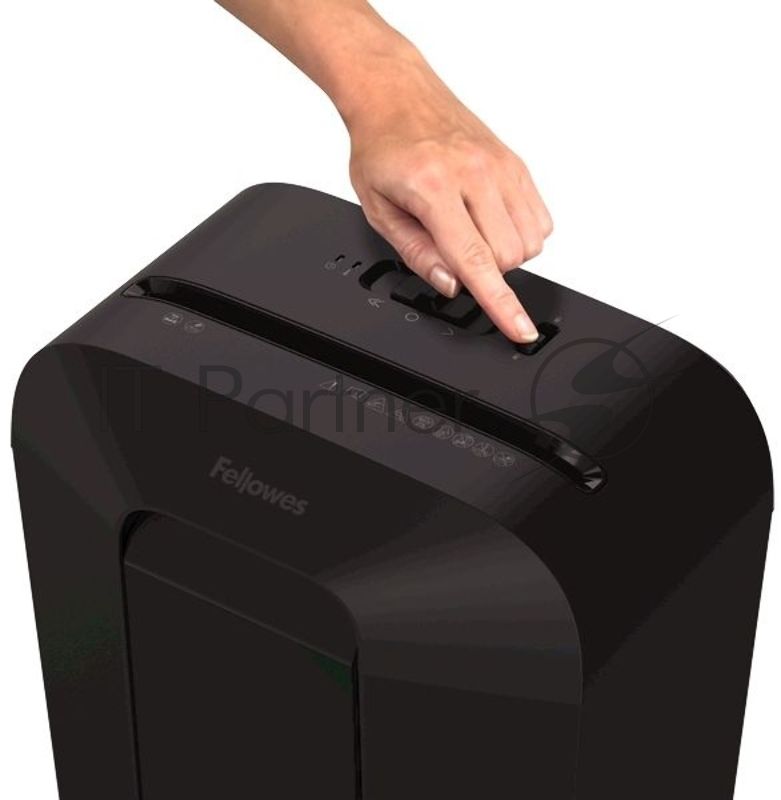 Шредер Fellowes PowerShred LX50 черный (секр.P-4)/перекрестный/9лист./17лтр./скрепки/скобы/пл.карты