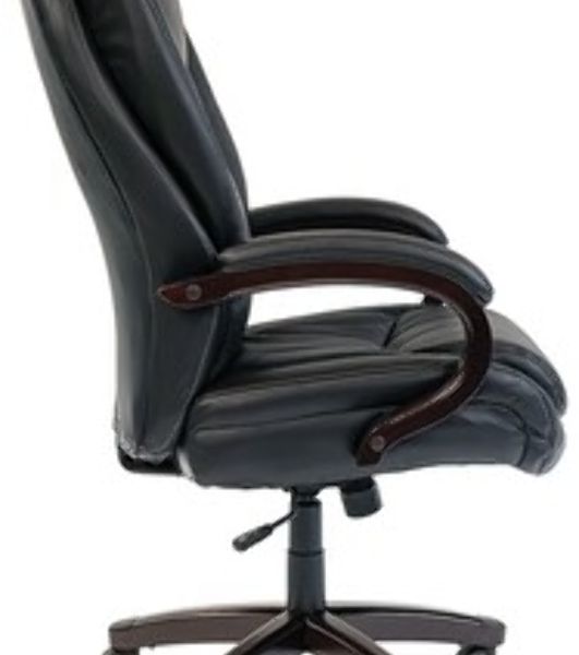 Кресло Chairman 408 черный, кожа, 120 кг, механизм качания