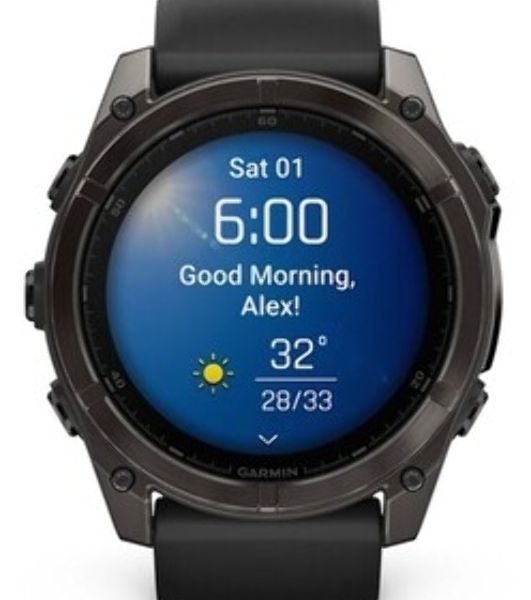 Умные часы Garmin Fenix 8 Solar Sapphire, 1.6" AMOLED, Wi-Fi, Bluetooth, NFC, 100м, серый / желтый