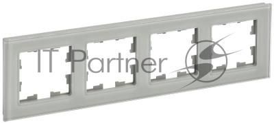 BRITE Рамка 4-ая РУ-4-2-БрД стекло дымчатый | BR-M42-G-K30 | IEK