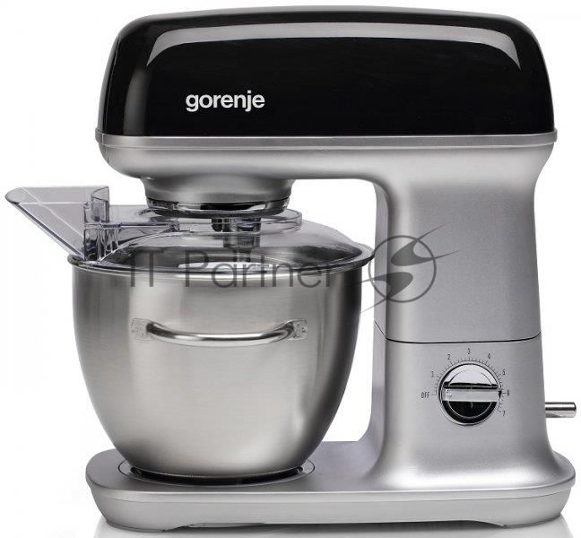 Миксер Gorenje MMC1000RLBK черный/серебристый, стационарный, 1000 Вт, 4.5 л, 7 скоростей