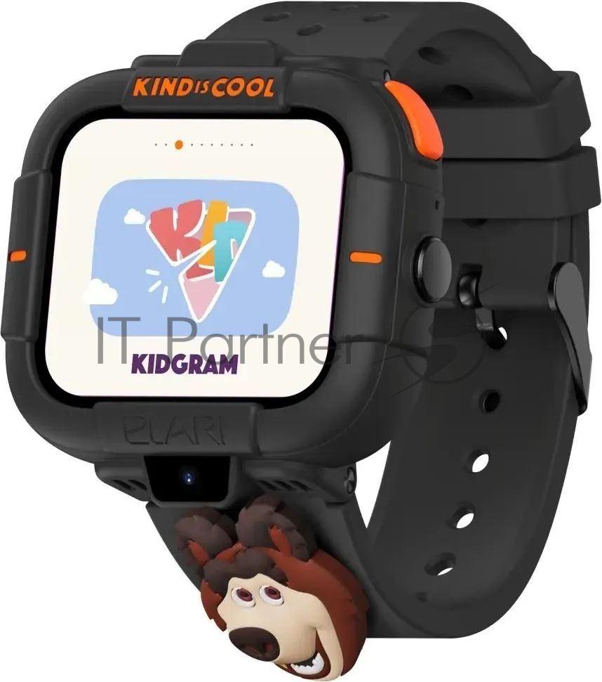 Детские умные часы Elari KidPhone Маша и Медведь, 1.76" IPS, 4G, Wi-Fi, Bluetooth 4.2, IP67, черный