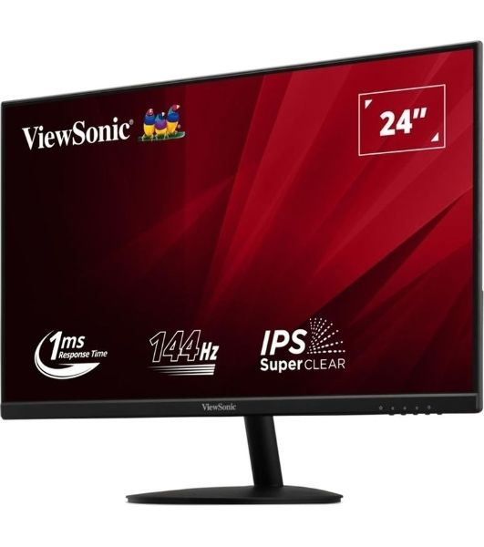 Монитор 23.8" ViewSonic VA24E2-H IPS 1920x1080, 144 Гц, 1 мс, 16:9, 250 кд/м², HDMI, VGA, Flicker Free, черный