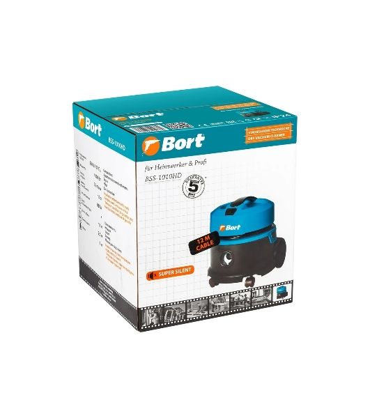 Пылесос для сухой уборки Bort BSS-1010HD 10 л; 1000 Вт; 18 кПа; 6,7 кг; 12 метров 91204467
