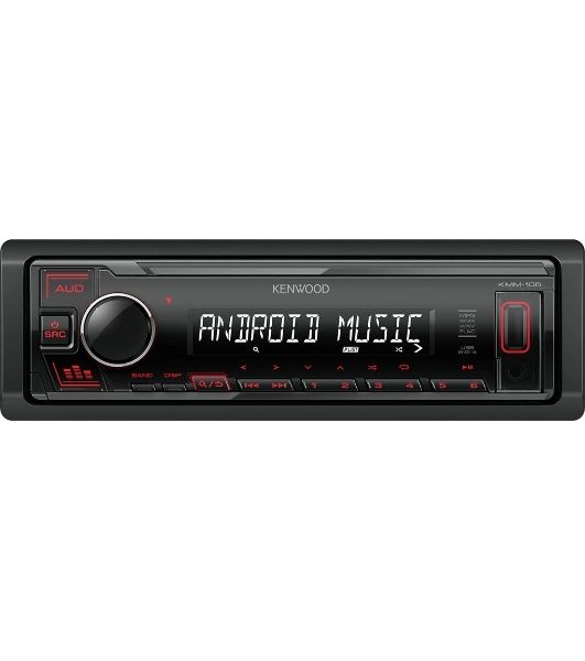 Автомагнитола Kenwood KMM-105, 1 DIN, USB Type-A, AUX, съёмная панель