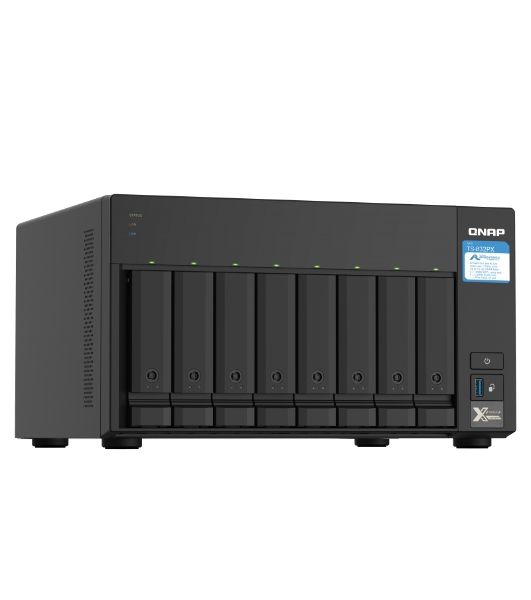 Сетевое хранилище без дисков SMB QNAP TS-832PX-4G 8-Bay NAS, AL324 64-bit quad-core 1.7GHz, 4Gb DDR4 SO-DIMM RAM (up to 1x16 Gb), 8 x 3.5"/2.5" drive slots, 2 x 10GbE SFP+ LAN, 2 x 2.5 GbE LAN, 3 x USB 3.2, PCIe slotGen.2 x 2, 3xUSB 3.2
