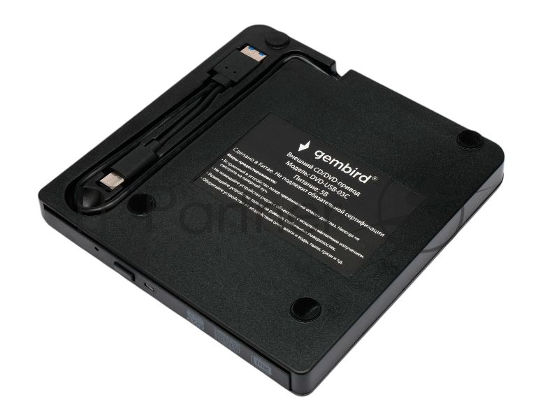 Оптический привод внешний CD/DVD привод USB 3.0 Gembird DVD-USB-03C пластик, черный