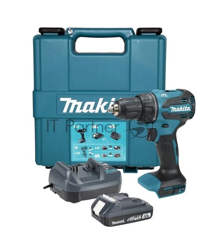 Дрель-шуруповерт Makita DHP490WV аккум. патрон:быстрозажимной (кейс в комплекте)