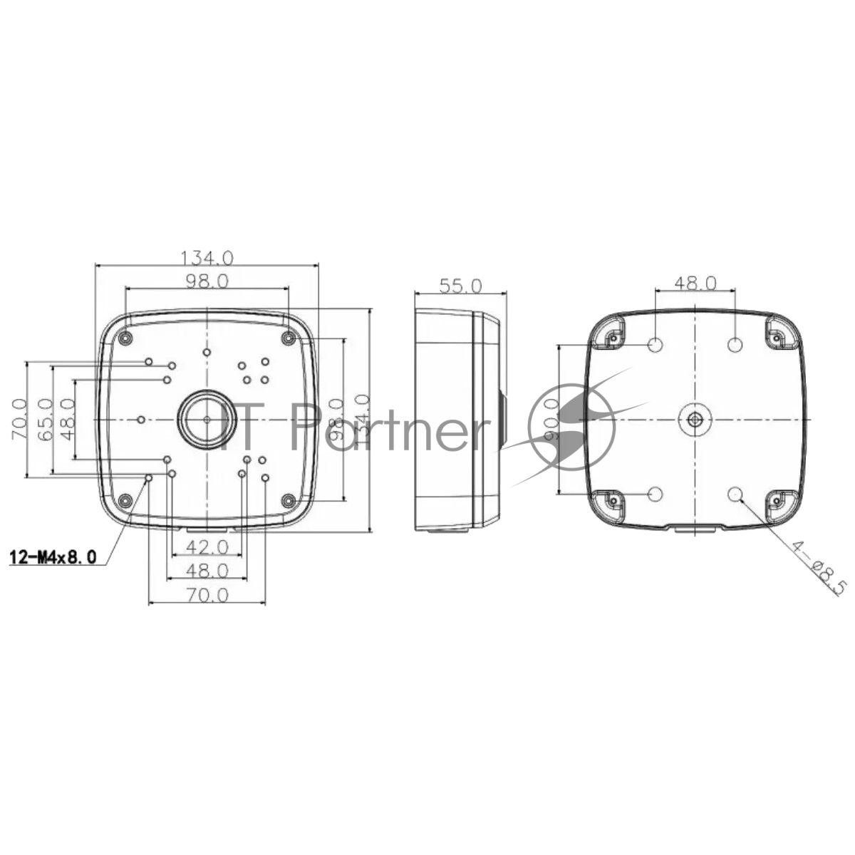 Настенная коробка Dahua для корпусов серий HDW2 Junction Box PFA121