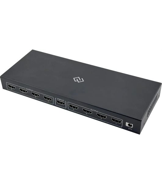 Сплиттер аудио-видео Digma DHSP-v2x8 HDMI (f)/8xHDMI (f) черный