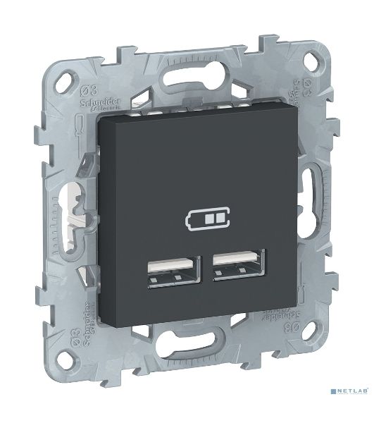 Розетка USB, двойная, 5 В / 2100 мА NU541854 Schneider Electric Unica New Антрацит