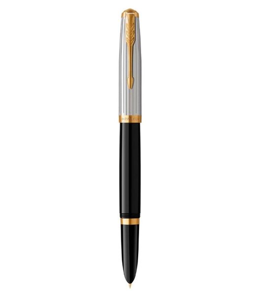 Ручка перьевая Parker 51 Premium (CW2169030) Black St.Steel GT, F, сталь нержавеющая, подарочная коробка