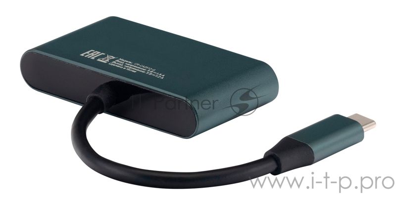 Кард-ридер Digma CR-СA2512-G/темно-серый/SD/TF/micro-SD/USB Type-C/алюминий