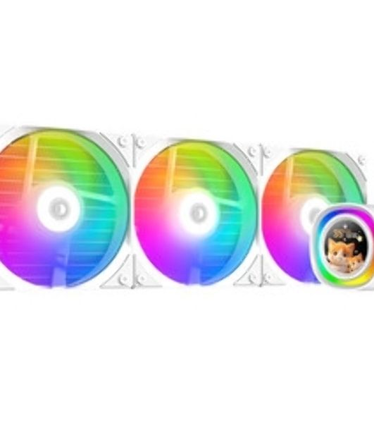 Система жидкостного охлаждения ID-Cooling FX360 LCD белый (Soc 1851/1700/1200/115X/AM5/AM4, 3x120мм fan, 2000rpm, 27.2 дБ, 350W, PWM 4-pin, Al+Cu)