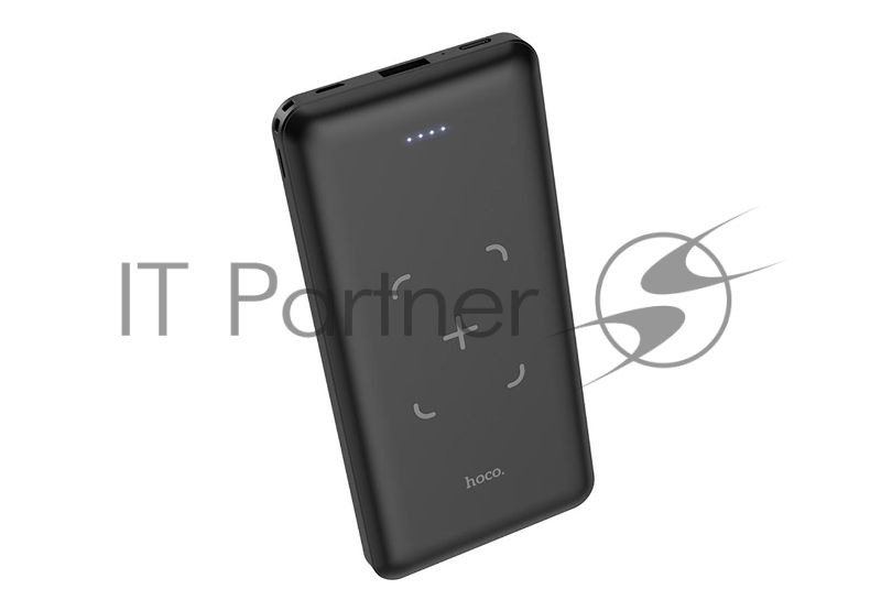 Портативный аккумулятор Powerbank HOCO J50 Surf, с беспроводной зарядкой, 2A, 10000 mAh, черный