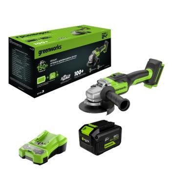 Углошлифовальная машина Greenworks GD24AG 758Вт 10500об/мин рез.шпин.:M14 d=125мм (3200207CUH)