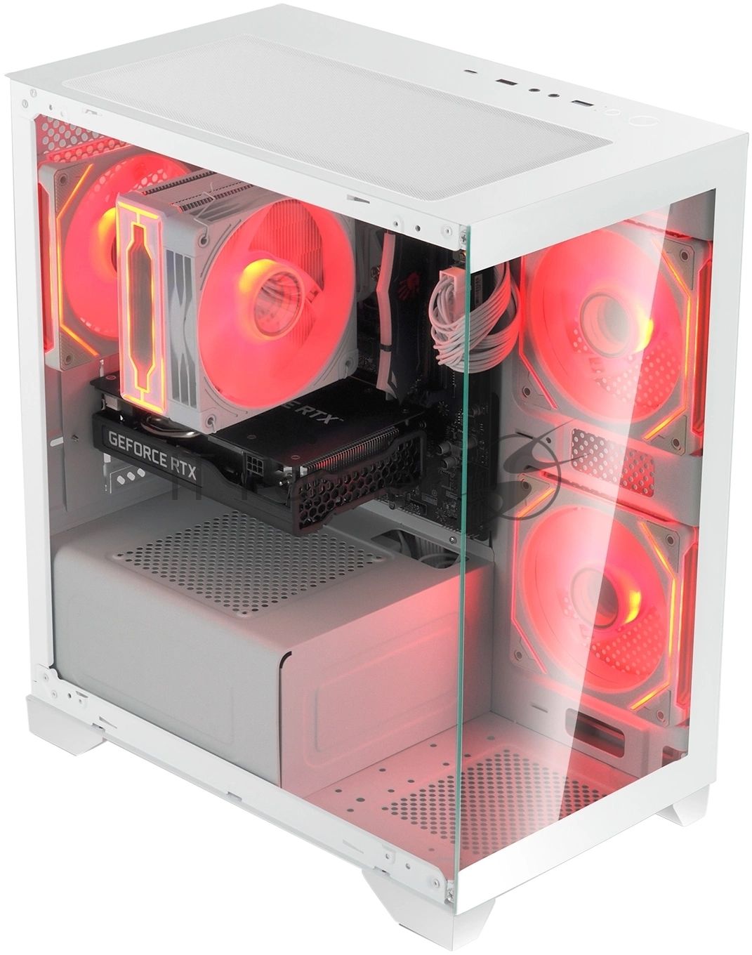 Компьютерный корпус Bloody BD-CC103 белый без БП mATX 7x120мм 1xUSB 2.0 1xUSB 3.0 audio bott PSU