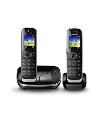Телефон беспроводной (DECT) Panasonic KX-TGJ322RUB черный (труб. в компл.:2шт) автооветчик АОН Телефон беспроводной (DECT) Panasonic KX-TGJ322RUB черный (труб. в компл.:2шт) автооветчик АОН