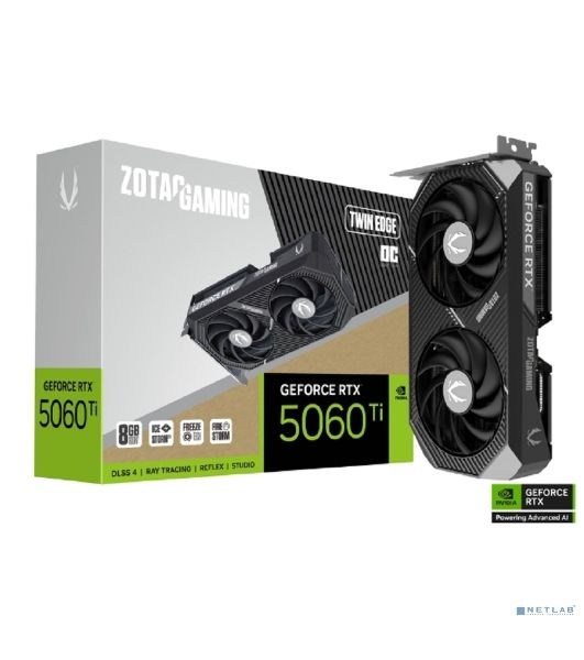 Видеокарта Zotac RTX 5060Ti TWIN EDGE OC 8Gb GDDR7 128bit 3xDP HDMI 2FAN MEDIUM PACK