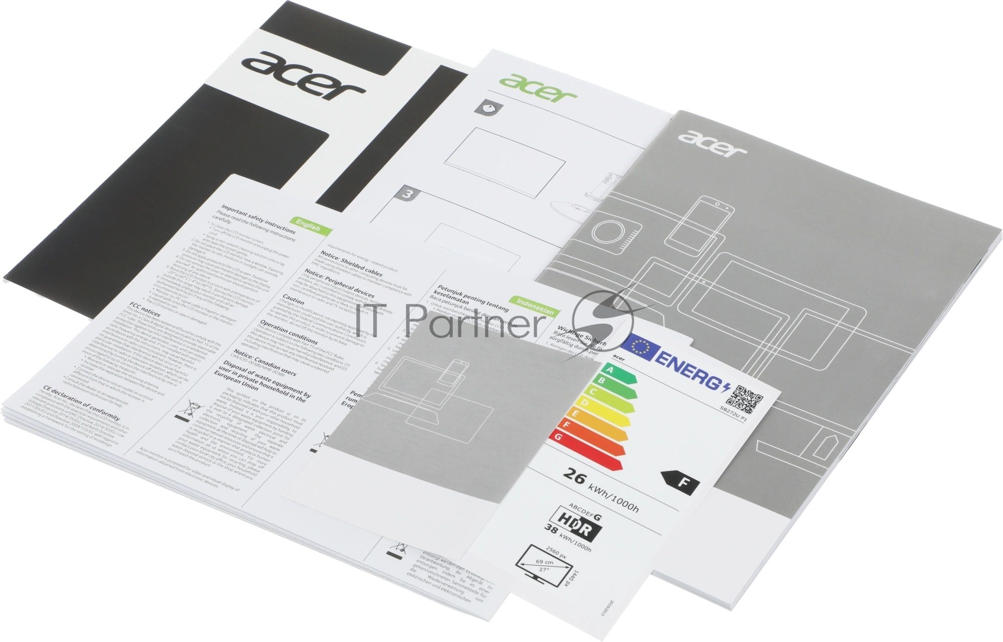 Монитор 27" ACER Vero SB272UP1bmipx Black (IPS, 2560x1440, 144Hz, 4 ms, 178°/178°, 250 cd/m, 1500:1, +xHDMI 2.0, +DisplayPort, +MM 2х1W, ExPSU)