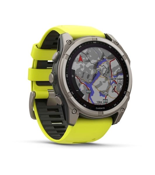 Умные часы Garmin Fenix 8 Solar Sapphire, 1.6" AMOLED, Wi-Fi, Bluetooth, NFC, 100м, серый / желтый