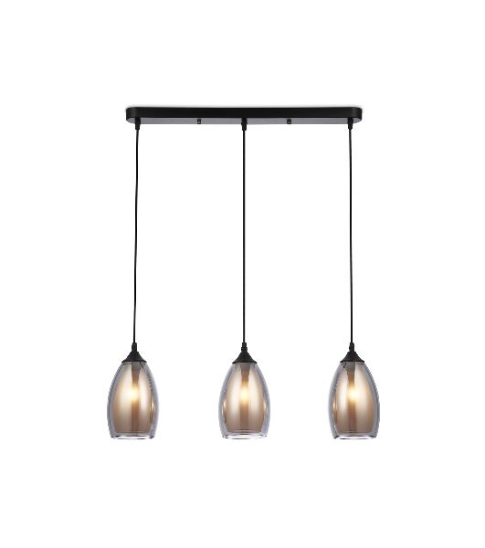 Светильник Ambrella light TR3537/3 BK/SM/FR черный/дымчатый/белый матовый E27/3 max 40W 640*120*820