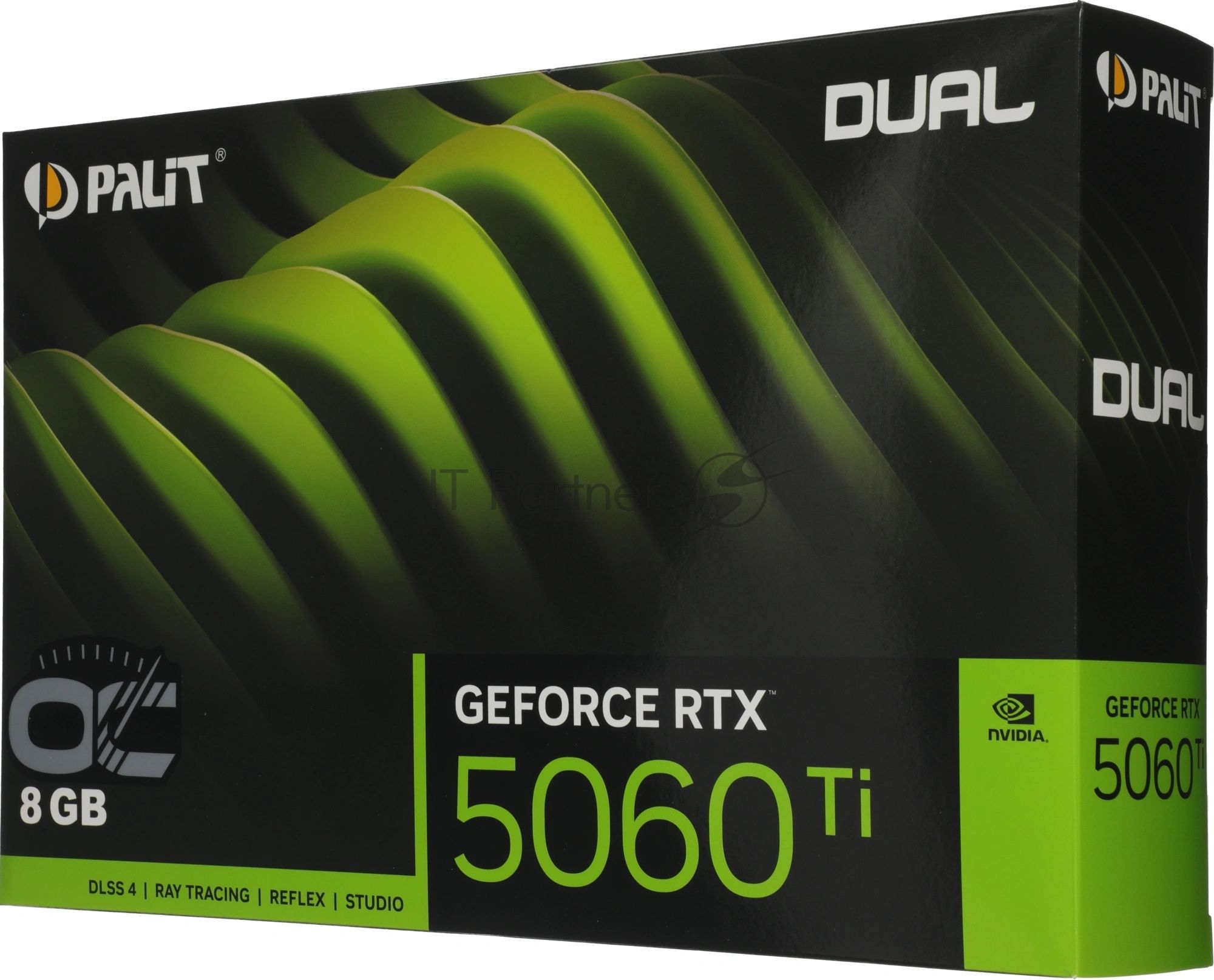 Видеокарта Palit GeForce RTX 5060 Ti DUAL OC, 8 GB GDDR7, 128 bit, 3xDisplayPort, HDMI, GPU 2407 MHz