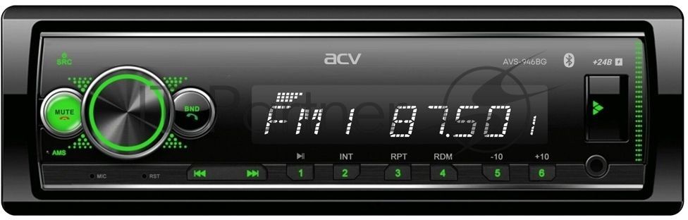 Автомагнитола ACV AVS-946BG, 1 DIN, Bluetooth, USB Type-A, AUX