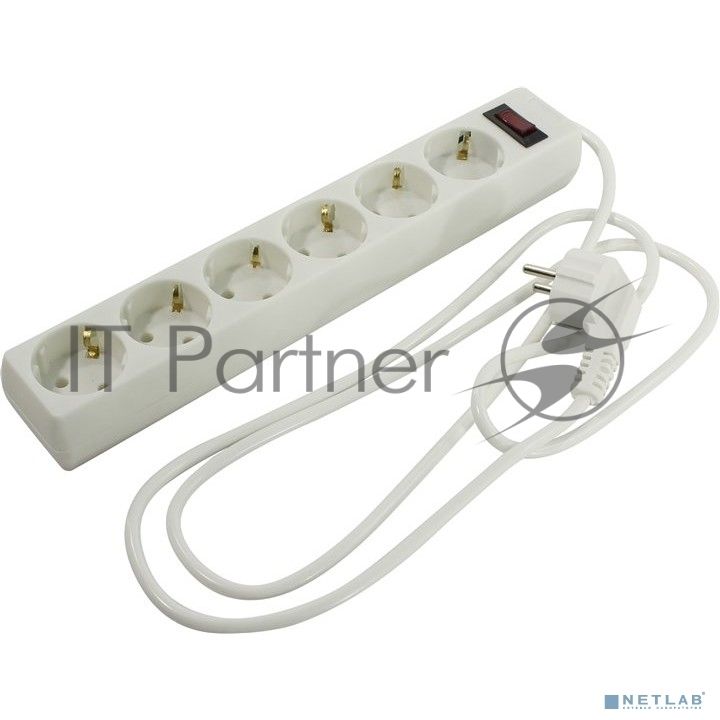 Сетевой фильтр ExeGate EX266866RUS SP-6-1.5W (6 розеток, 1.5 м, евровилка, белый)