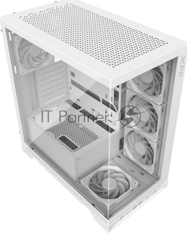 Компьютерный корпус XPG INVADER X WHITE (INVADERXMT-WHCWW) Mid-Tower Gaming ATX PC Case with Panoramic View, Tempered Glass Panels, and RGb Lighting Black