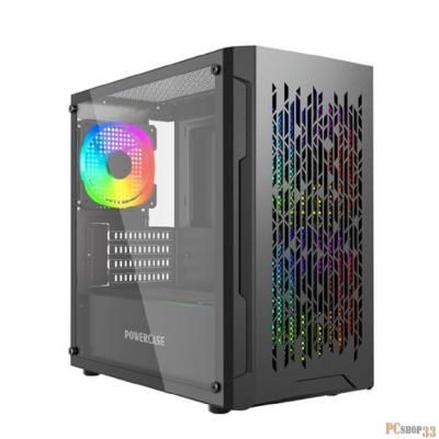 Компьютерный корпус Powercase Mistral Micro D3B ARGB, Tempered Glass, 2x 140mm ARGB PWM+1x 120mm ARGB PWM, черный, mATX (CMMDB-A3)