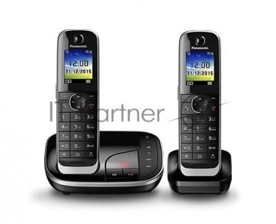 Телефон беспроводной (DECT) Panasonic KX-TGJ322RUB черный (труб. в компл.:2шт) автооветчик АОН