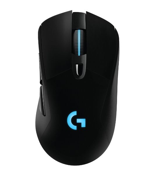 Мышь игровая Logitech G703 Lightspeed черная, сенсор 100-25600dpi (Hero25K), беспроводная 2.4GHz + USB 1,8м, 5 программируемых кнопок + колесо прокрутки, RGB-подсветка, под правую руку