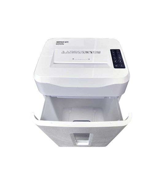 Шредер Office Kit S210N 3,9x38 белый (секр.P-4) фрагменты 16лист. 35лтр. скрепки скобы пл.карты CD