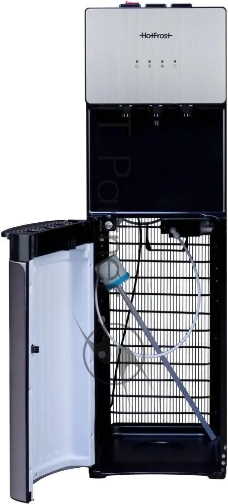 Кулер для воды Hotfrost V400AS, нижняя загрузка, нагрев 90 °С, охлаждение 10 °С, серебристый/черный