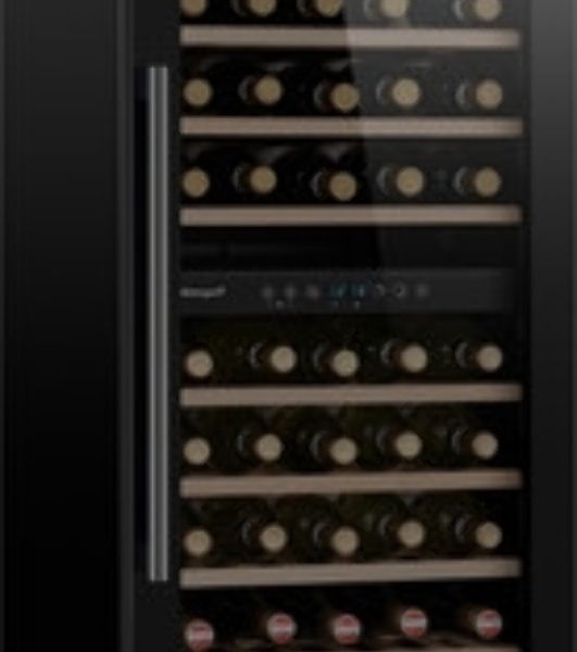 Винный холодильник Weissgauff WWC-77 DB DualZone черный, 2 отсека, 77 бут., класс G
