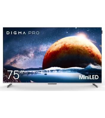 Телевизор Digma PRO 75" 75Q серебристый Mini-LED QLED UHD 144Hz Smart TV Google TV 3GB/32GB