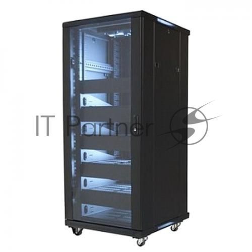 Телекоммуникационный шкаф Wize W27UR (Рэковая стойка)19”, высота 27U, габариты 1388х600х610 мм, вентиляция, колесики, макс. вес нагрузки 798 кг, сталь, черный