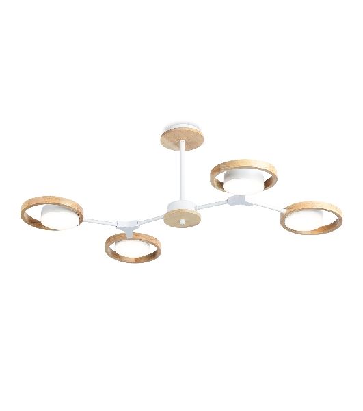 Подвесной светодиодный светильник Ambrella light FL51609/4 WH/LW белый/светлое дерево 3000K/4200K/6400K 28W 825*530*285 (Без ПДУ)