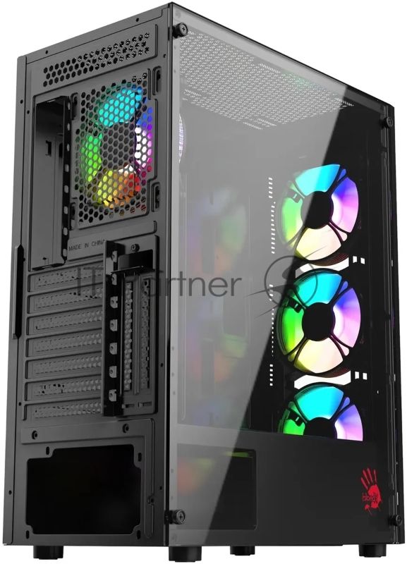 Компьютерный корпус Bloody BD-CC120F черный без БП ATX 8x120мм 1xUSB 2.0 1xUSB 3.0 audio bott PSU